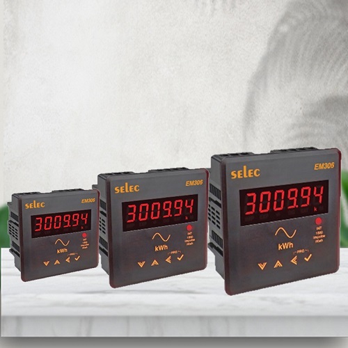Selec EM306(96x96) Đồng hồ đo điện năng tiêu thụ KWh 6 số có password